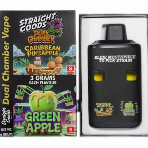 Straight Goods – Dual Chamber Vape – Caribbean Pineapple + Green Apple (3 Grams + 3 Grams)