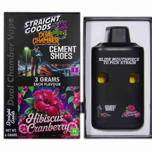 Straight Goods – Dual Chamber Vape – Cement Shoes + Hibiscus Cranberry (3 Grams + 3 Grams)