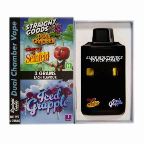 Straight Goods – Dual Chamber Vape – Cherry Seinfeld + Iced Grapple (3 Grams + 3 Grams)