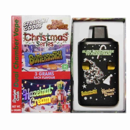 Straight Goods – Dual Chamber Vape – Christmas Series – Butterscotch + Hazelnut Cream (3 Grams + 3 Grams)