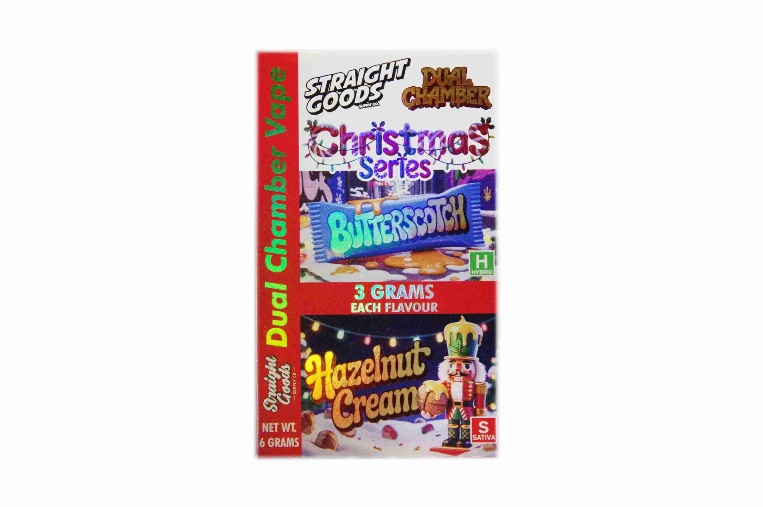 Straight Goods – Dual Chamber Vape – Christmas Series – Butterscotch + Hazelnut Cream (3 Grams + 3 Grams)