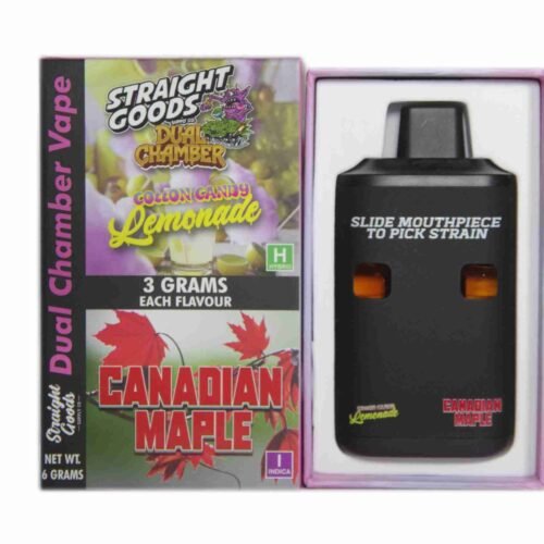 Straight Goods – Dual Chamber Vape – Cotton Candy Lemonade + Canadian Maple (3 Grams + 3 Grams)