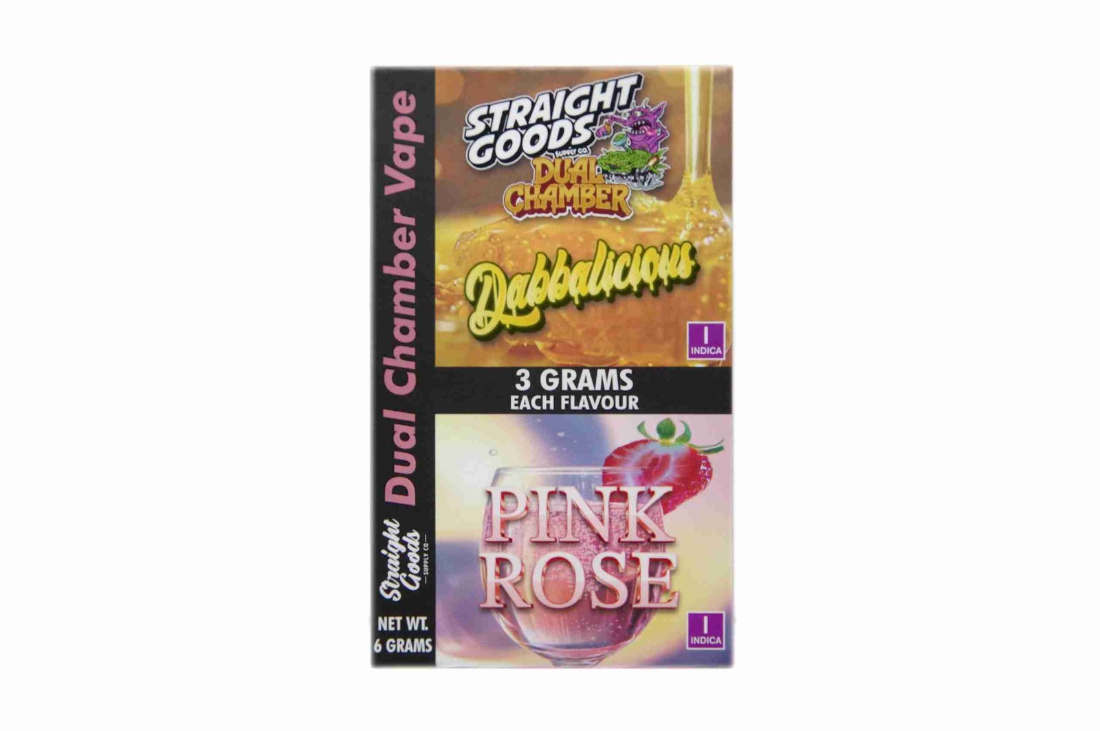 Straight Goods – Dual Chamber Vape – Dabbalicious + Pink Rose (3 Grams + 3 Grams)