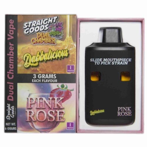Straight Goods – Dual Chamber Vape – Dabbalicious + Pink Rose (3 Grams + 3 Grams)