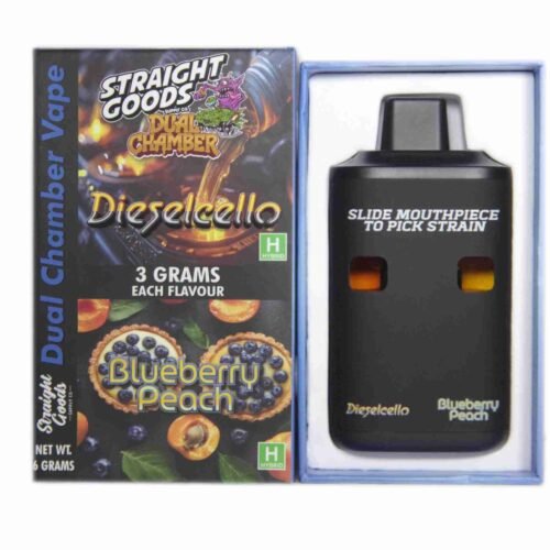 Straight Goods – Dual Chamber Vape – Dieselcello + Blueberry Peach (3 Grams + 3 Grams)
