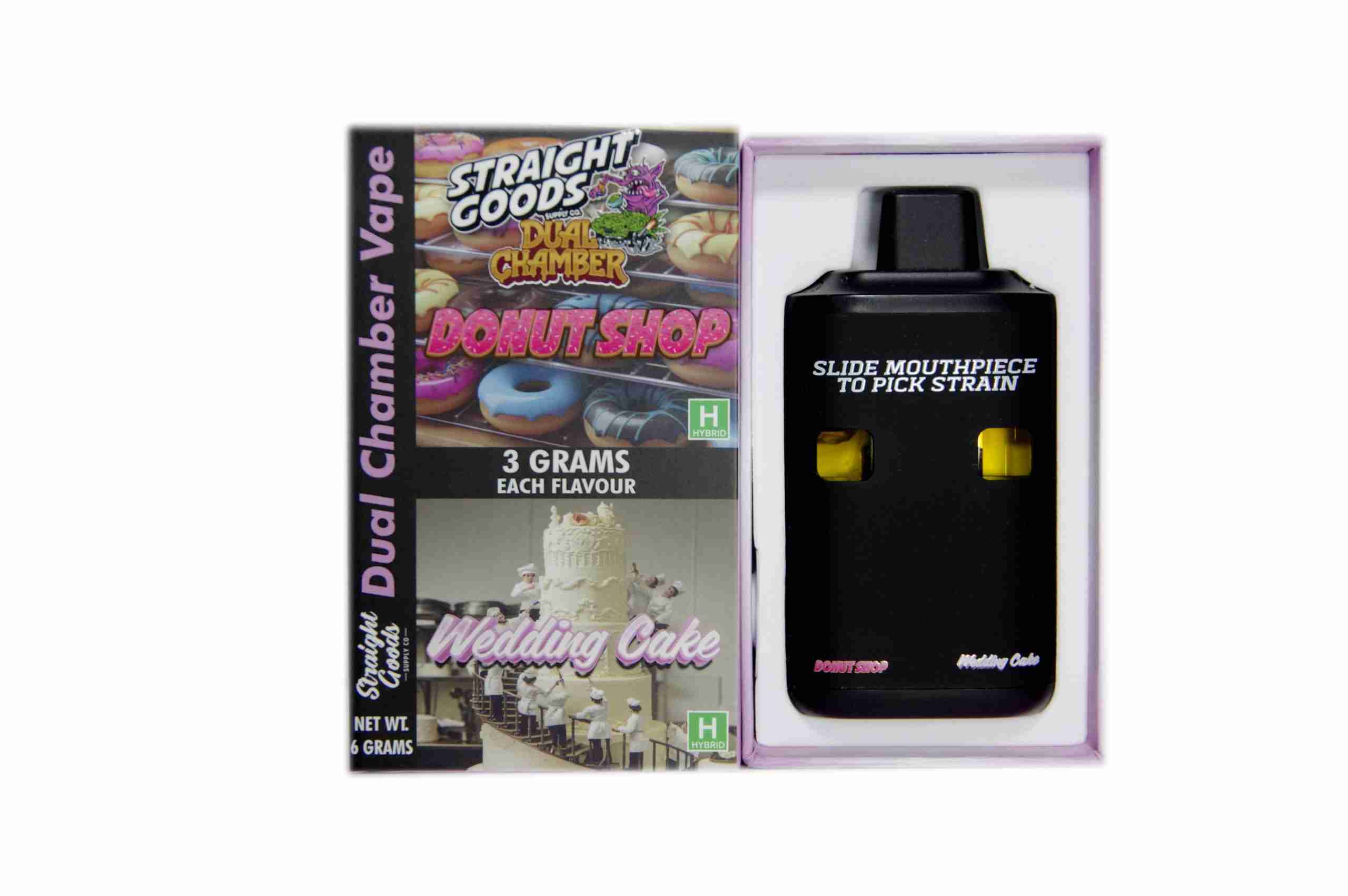 Straight Goods – Dual Chamber Vape – Donut Shop + Wedding Cake (3 Grams + 3 Grams)
