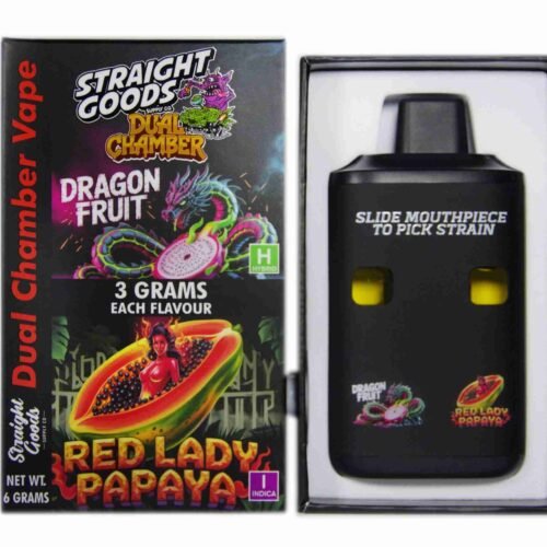 Straight Goods – Dual Chamber Vape – Dragon Fruit + Red Lady Papaya (3 Grams + 3 Grams)