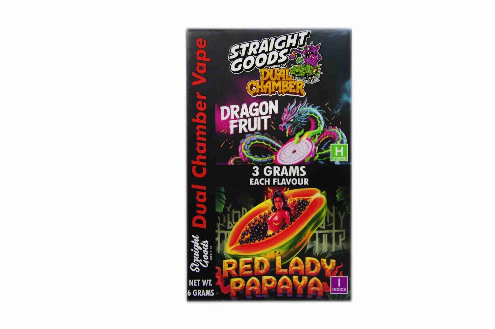 Straight Goods – Dual Chamber Vape – Dragon Fruit + Red Lady Papaya (3 Grams + 3 Grams)