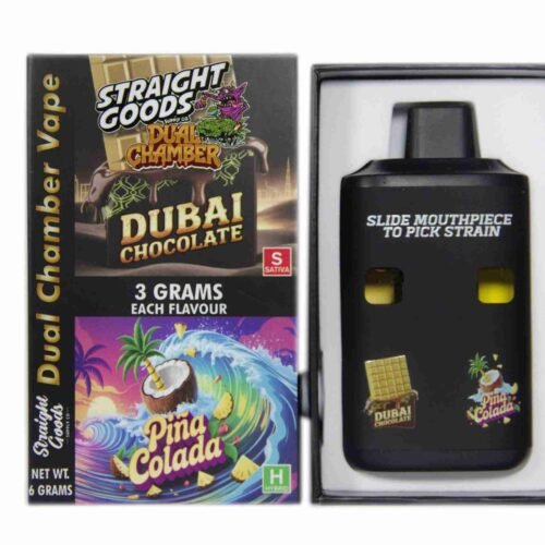 Straight Goods – Dual Chamber Vape – Dubai Chocolate + Pina Colada (3 Grams + 3 Grams)