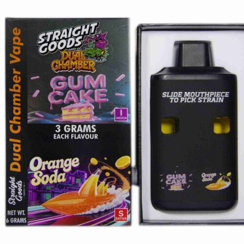 Straight Goods – Dual Chamber Vape – Gum Cake + Orange Soda (3 Grams + 3 Grams)