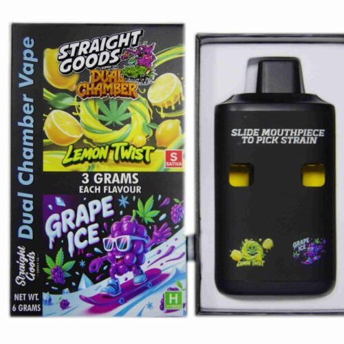 Straight Goods – Dual Chamber Vape – Lemon Twist + Grape Ice (3 Grams + 3 Grams)