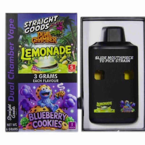 Straight Goods – Dual Chamber Vape – Lemonade + Blueberry Cookies (3 Grams + 3 Grams)
