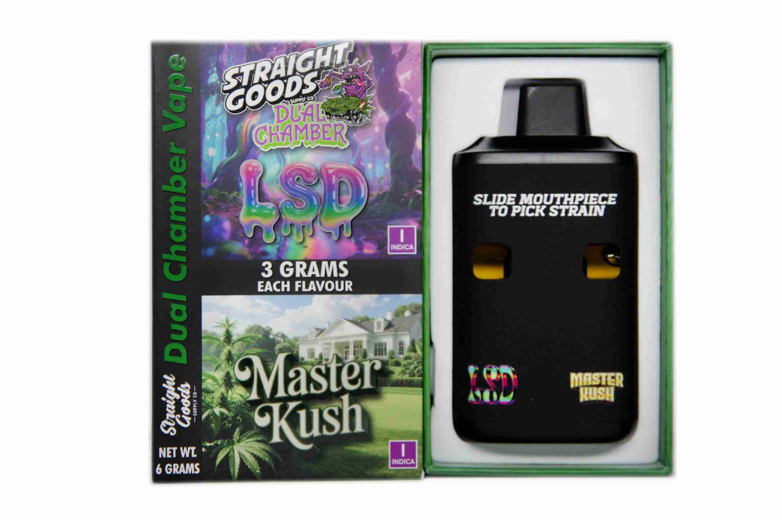 Straight Goods – Dual Chamber Vape – LSD + Master Kush (3+3 Gram)