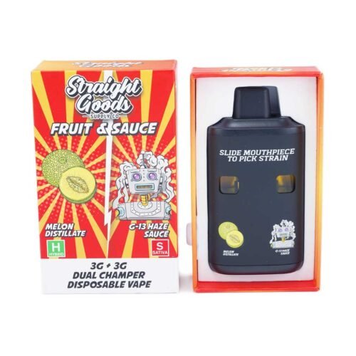 Straight Goods – Dual Chamber Vape – Melon + G-13 Haze (3 Grams + 3 Grams)