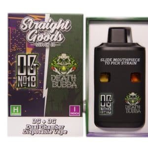 Straight Goods – Dual Chamber Vape – OG #18 + Death Bubba (3 Grams + 3 Grams)