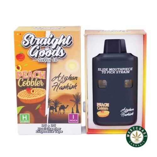Straight Goods – Dual Chamber Vape – Peach Cobbler + Afghan Hashish (3 Grams + 3 Grams)