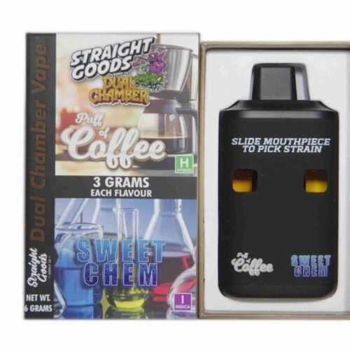 Straight Goods – Dual Chamber Vape – Puff of Coffee + Sweet Chem (3 Grams + 3 Grams)