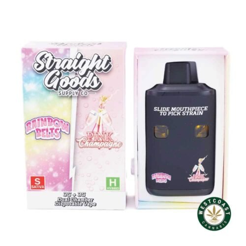 Straight Goods – Dual Chamber Vape – Rainbow Belts + Pink Champagne (3 Grams + 3 Grams)