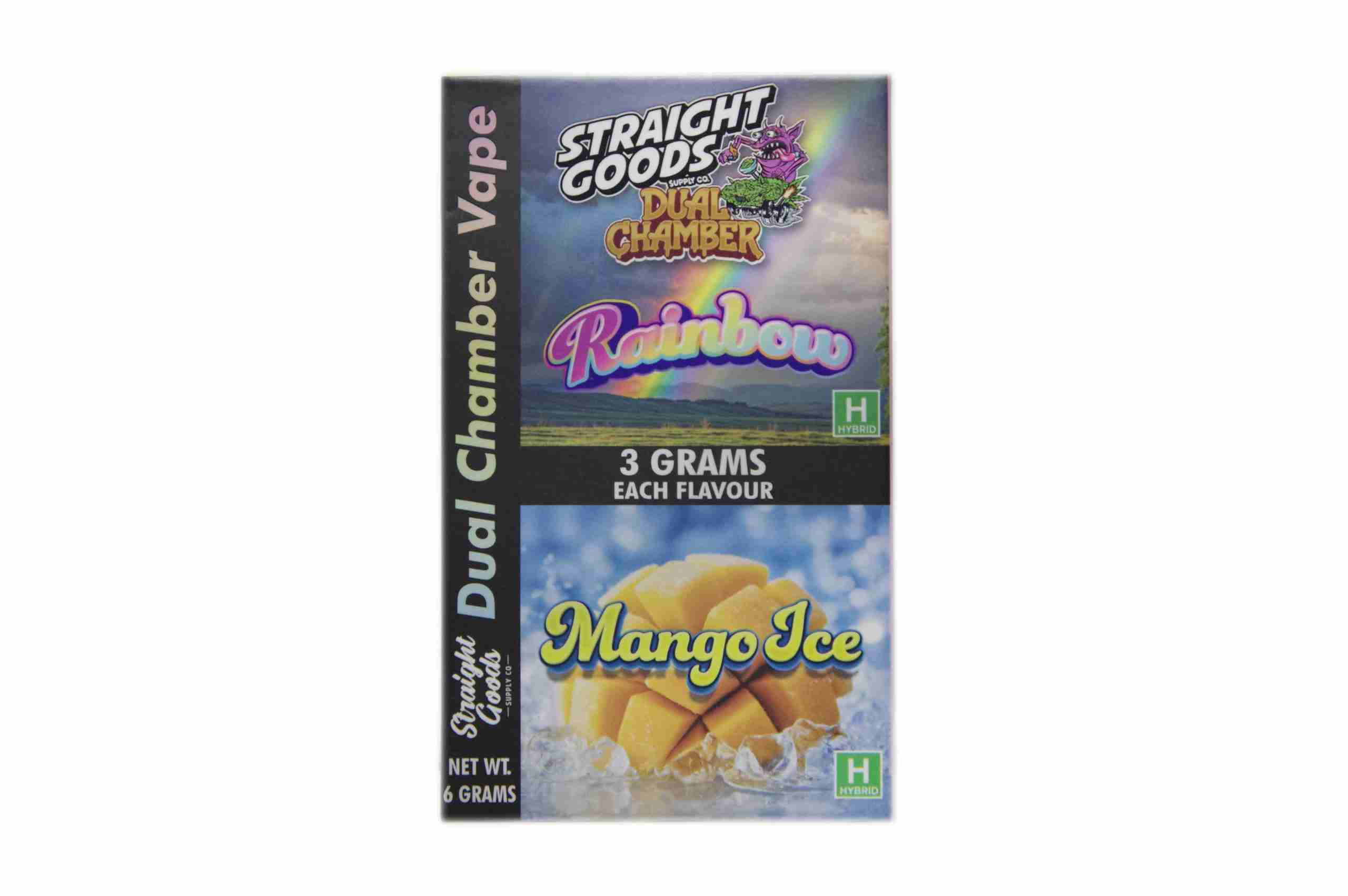 Straight Goods – Dual Chamber Vape – Rainbow + Mango Ice (3 Grams + 3 Grams)