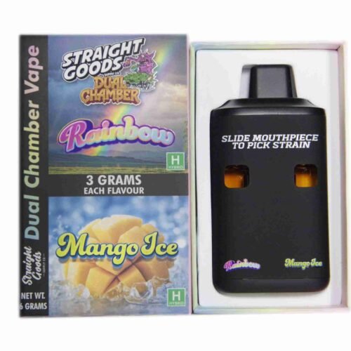 Straight Goods – Dual Chamber Vape – Rainbow + Mango Ice (3 Grams + 3 Grams)