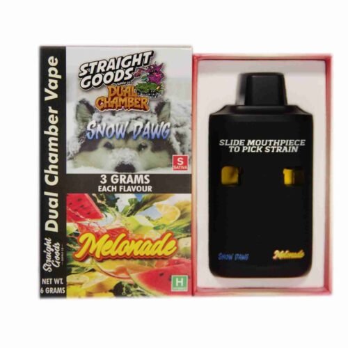 Straight Goods – Dual Chamber Vape – Snow Dawg + Melonade (3 Grams + 3 Grams)