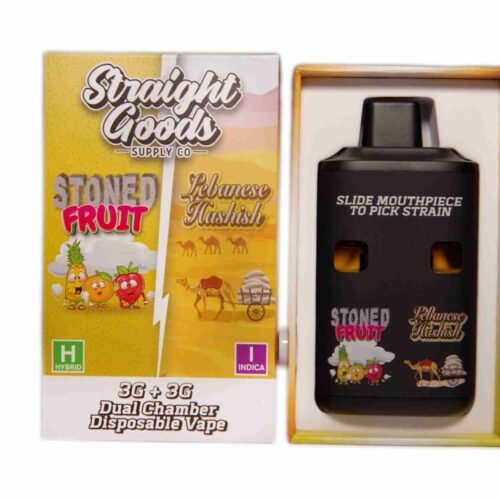 Straight Goods – Dual Chamber Vape – Stoned Fruit + Red Lebanese Hashish (3 Grams + 3 Grams)
