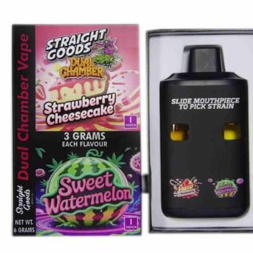 Straight Goods – Dual Chamber Vape – Strawberry Cheesecake + Sweet Watermelon (3 Grams + 3 Grams)
