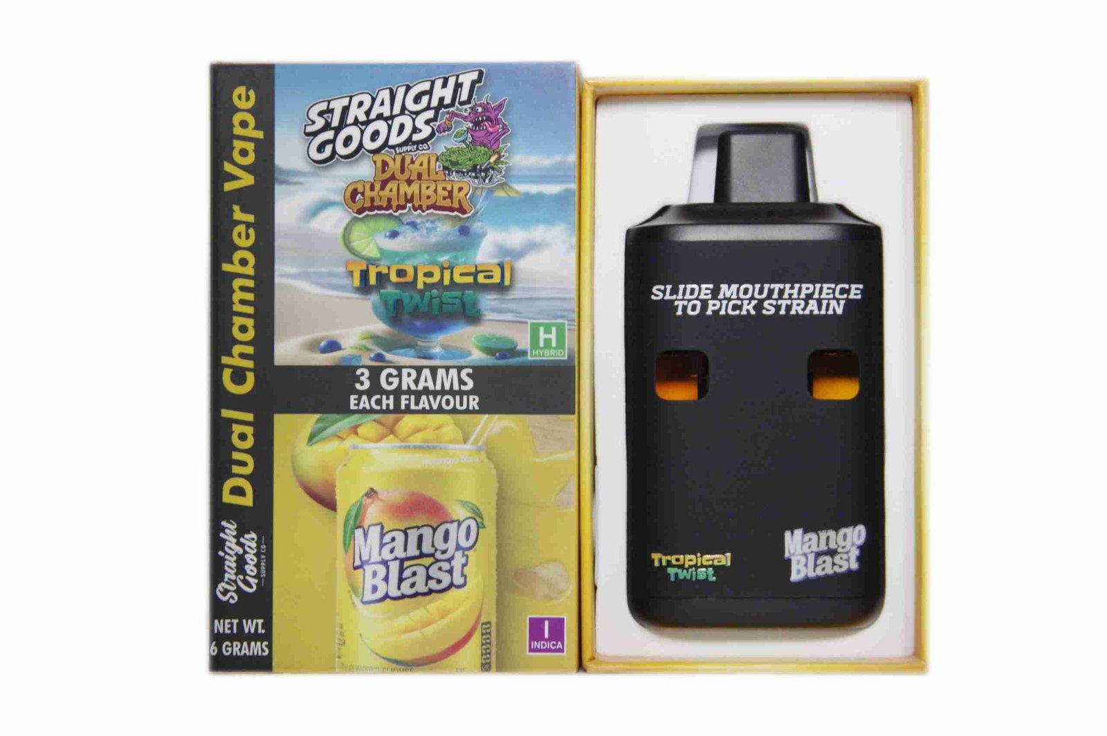 Straight Goods – Dual Chamber Vape – Tropical Twist + Mango Blast (3 Grams + 3 Grams)
