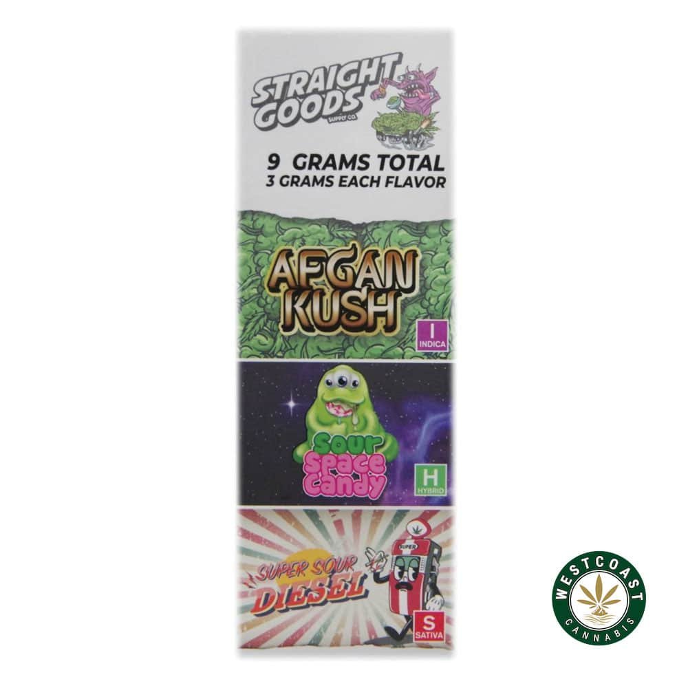 Straight Goods – Triple Chamber Vape – Afghan Kush + Sour Space Candy + Super Sour Diesel (3 Grams + 3 Grams + 3 Gram)