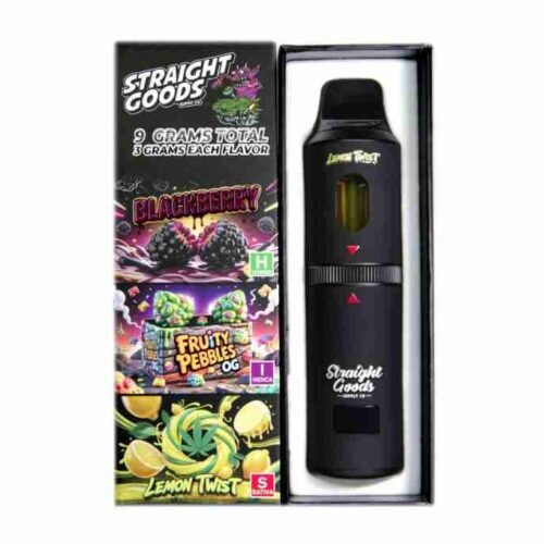 Straight Goods – Triple Chamber Vape – Blackberry + Fruity Pebbles OG + Lemon Twist (3 Grams + 3 Grams + 3 Gram)