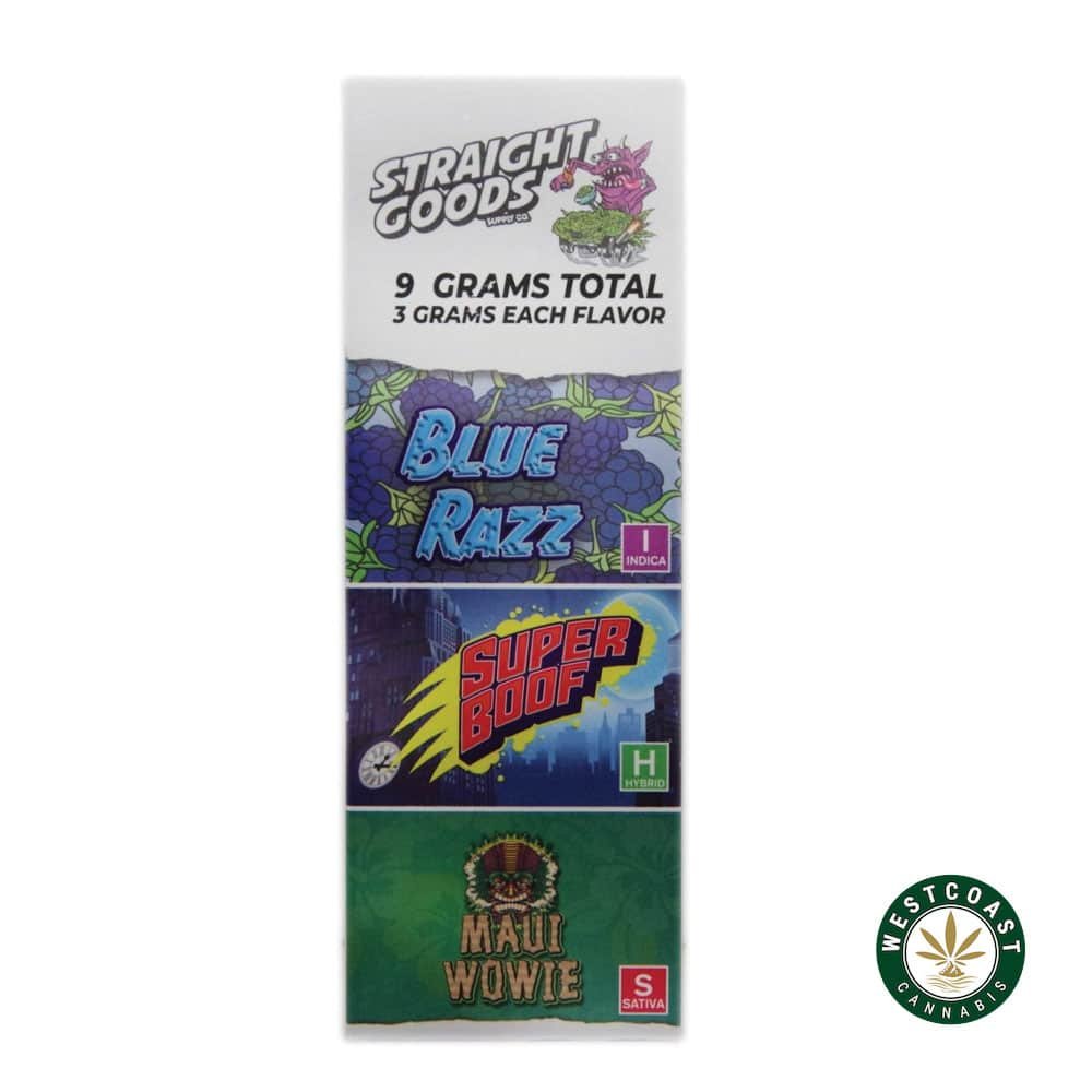 Straight Goods – Triple Chamber Vape – Blue Raz + Super Boof + Maui Wowie (3 Grams + 3 Grams + 3 Gram)