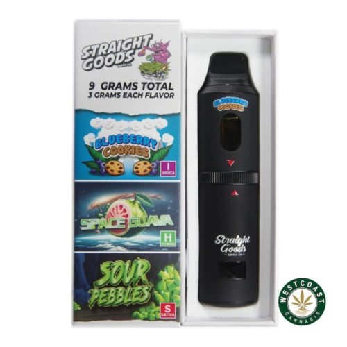 Straight Goods – Triple Chamber Vape – Blueberry Cookies + Space Guava + Sour Pebbles (3 Grams + 3 Grams + 3 Gram)