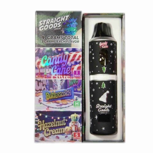 Straight Goods – Triple Chamber Vape – Christmas Series – Candy Cane + Butterscotch + Hazelnut Cream (3 Grams + 3 Grams + 3 Gram)