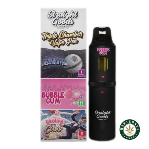 Straight Goods – Triple Chamber Vape – Death Star + Bubble Gum + Wedding Cake (3 Grams + 3 Grams + 3 Gram)