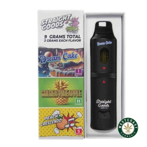 Straight Goods – Triple Chamber Vape – Dream Cake+ Golden Pineapple + Peach Crescendo (3 Grams + 3 Grams + 3 Gram)