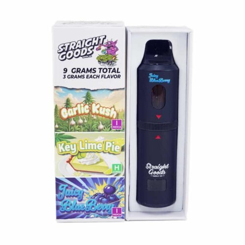 Straight Goods – Triple Chamber Vape – Garlic Kush + Key Lime Pie + Juicy Blueberry (3 Grams + 3 Grams + 3 Gram)