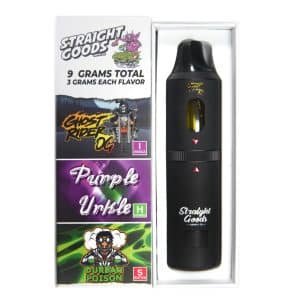 Straight Goods – Triple Chamber Vape – Ghost Rider OG + Purple Urkle + Durban Poison (3 Grams + 3 Grams + 3 Gram)