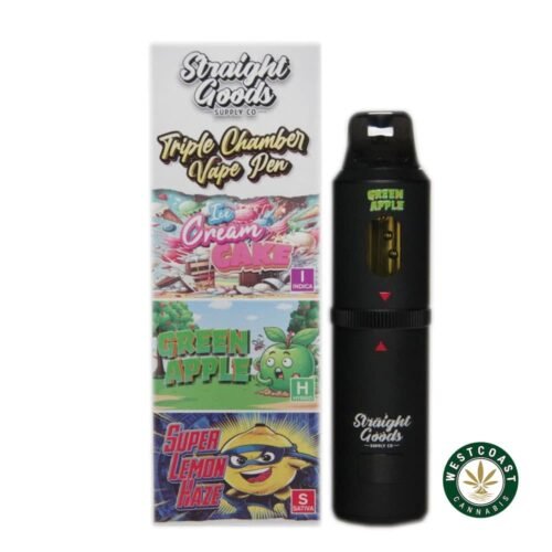 Straight Goods – Triple Chamber Vape – Ice Cream Cake + Green Apple + Super Lemon Haze (3 Grams + 3 Grams + 3 Gram)