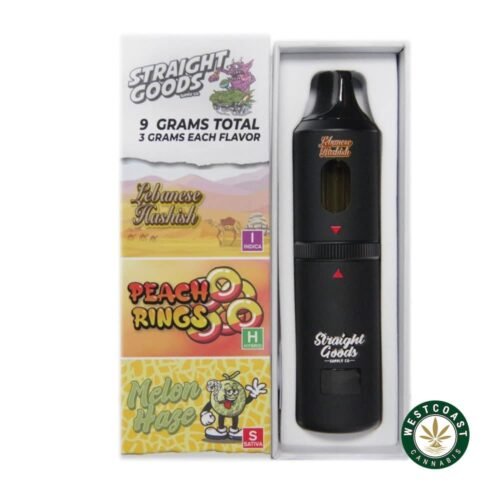 Straight Goods – Triple Chamber Vape – Lebanese Hashish + Peach Rings + Melon Haze (3 Grams + 3 Grams + 3 Gram)