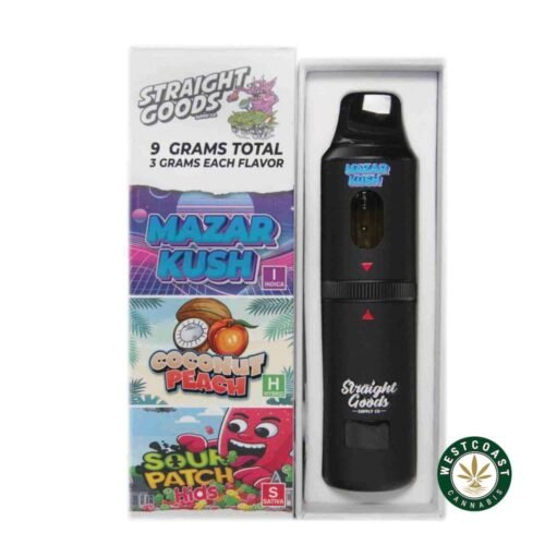 Straight Goods – Triple Chamber Vape – Mazar Kush + Coconut Peach + Sour Patch Kids (3 Grams + 3 Grams + 3 Gram)