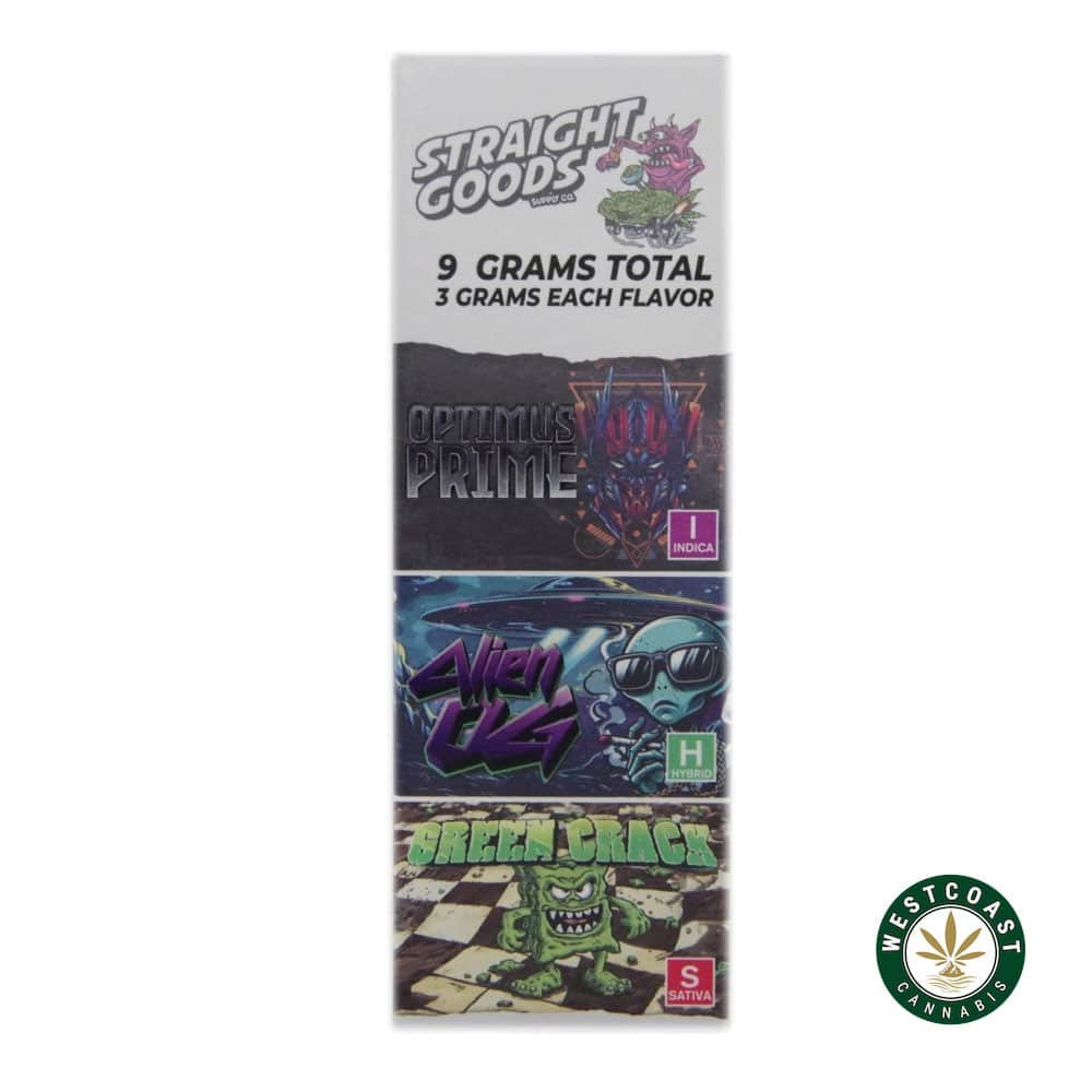 Straight Goods – Triple Chamber Vape – Optimus Prime + Alien OG + Green Crack (3 Grams + 3 Grams + 3 Gram)