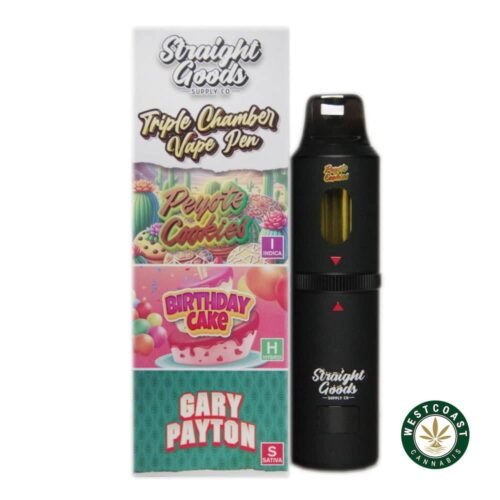 Straight Goods – Triple Chamber Vape – Peyote Cookies + Birthday Cake + Gary Payton (3 Grams + 3 Grams + 3 Gram)