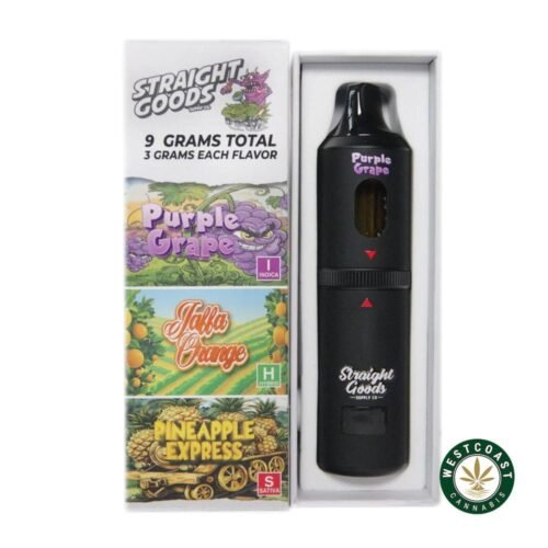 Straight Goods – Triple Chamber Vape – Purple Grape + Jaffa Orange + Pineapple Express (3 Grams + 3 Grams + 3 Gram)