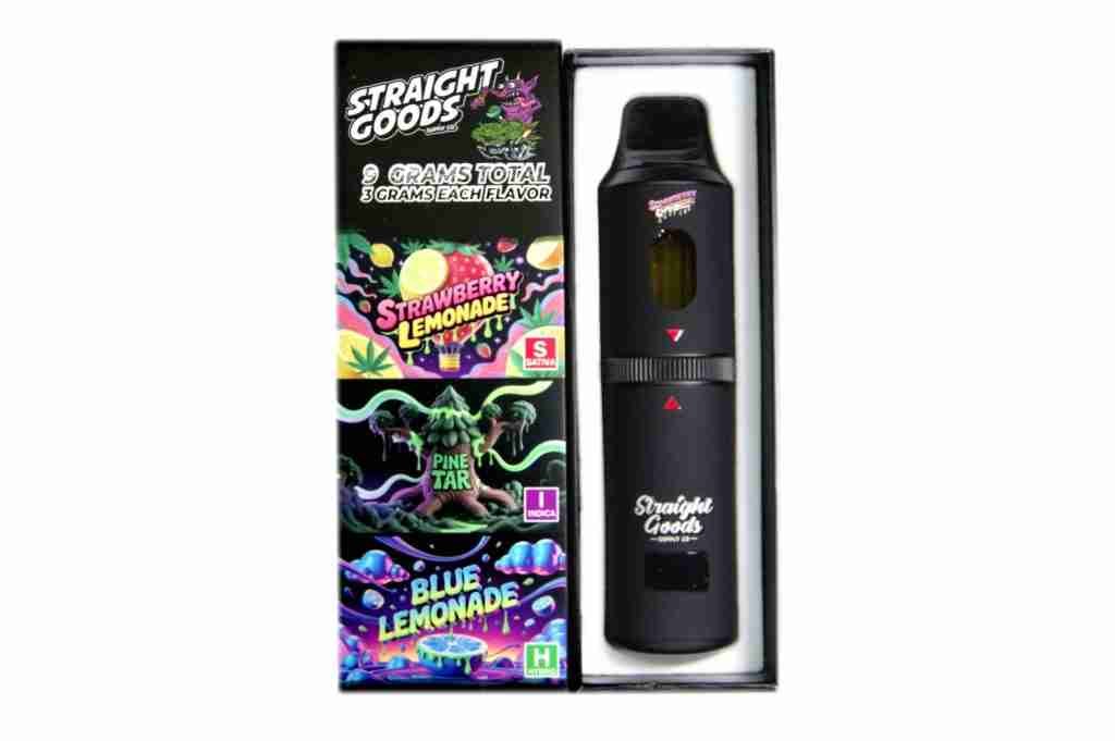 Straight Goods – Triple Chamber Vape – Strawberry Lemonade + Pine Tar + Blue Lemonade (3 Grams + 3 Grams + 3 Gram)