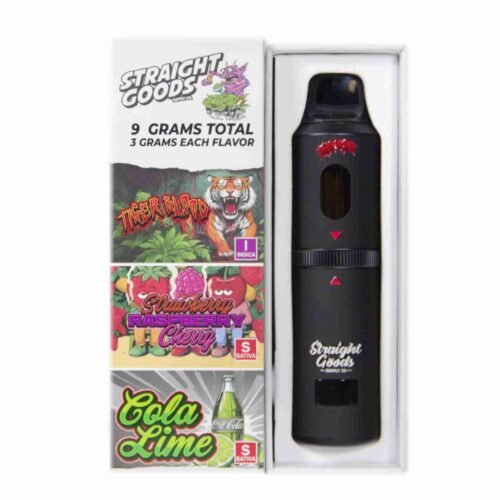 Straight Goods – Triple Chamber Vape – Tiger Blood + Strawberry Raspberry Cherry + Cola Lime (3 Grams + 3 Grams + 3 Gram)