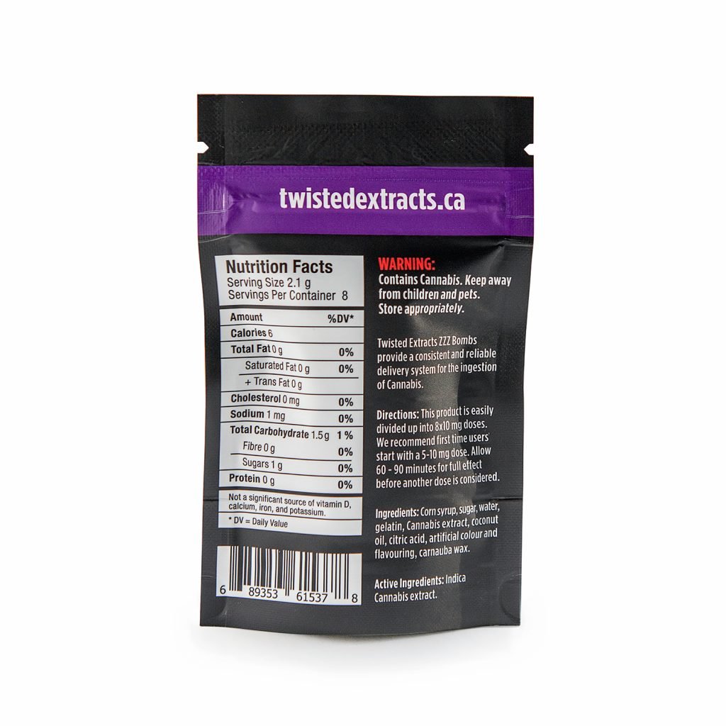 Twisted Extracts Black Cherry ZZZ Bomb 80mg THC Indica