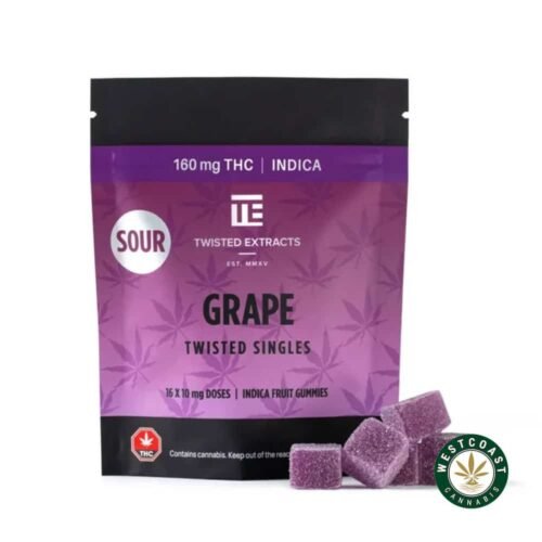 Twisted Extracts – Sour Grape Twisted Singles 160mg THC Indica
