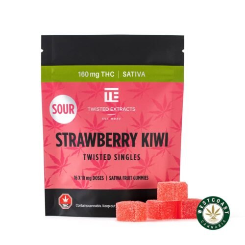 Twisted Extracts – Sour Strawberry Kiwi Twisted Singles 160mg THC Sativa
